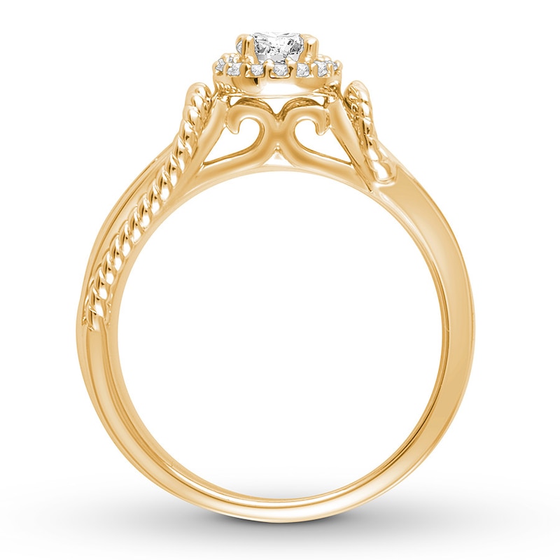 Diamond Engagement Ring 5/8 ct tw Round-cut 14K Yellow Gold