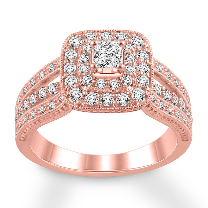 Diamond Engagement Ring 1 ct tw Princess-cut 14K Rose Gold