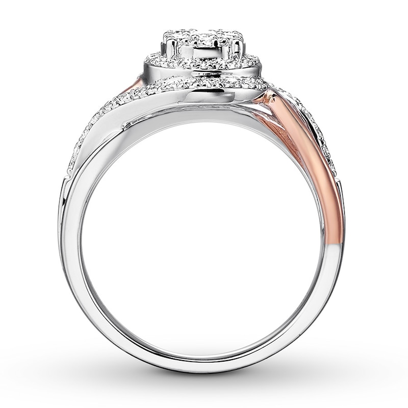 Diamond Engagement Ring 1/2 cttw Princess-cut 14K Two-Tone Gold