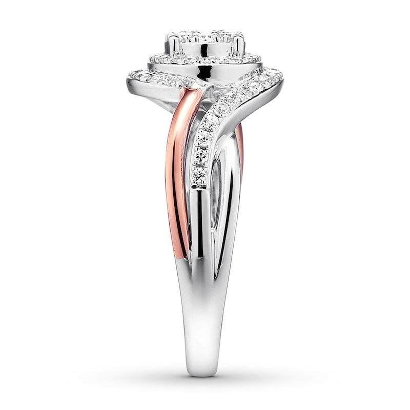 Diamond Engagement Ring 1/2 cttw Princess-cut 14K Two-Tone Gold