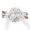 Thumbnail Image 3 of Diamond Engagement Ring 1/2 cttw Princess-cut 14K Two-Tone Gold