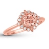 Thumbnail Image 0 of Morganite Ring 1/8 ct tw Diamonds 18K Rose Gold