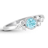 Thumbnail Image 1 of Blue Topaz Ring 1/4 ct tw Diamonds 18K White Gold