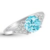 Thumbnail Image 0 of Blue Topaz Ring 1/6 ct tw Diamonds 18K White Gold