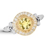 Thumbnail Image 0 of Yellow Beryl Ring 1/4 ct tw Diamonds 18K Two-Tone Gold