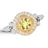 Thumbnail Image 1 of Yellow Beryl Ring 1/4 ct tw Diamonds 18K Two-Tone Gold