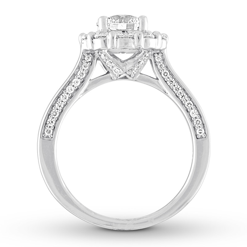Diamond Engagement Ring 1-5/8 ct tw  Round-cut 14K White Gold
