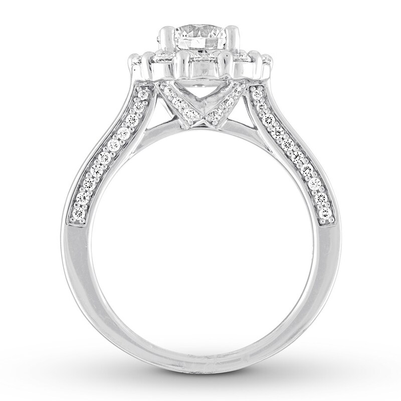Diamond Engagement Ring 1-5/8 ct tw  Round-cut 14K White Gold