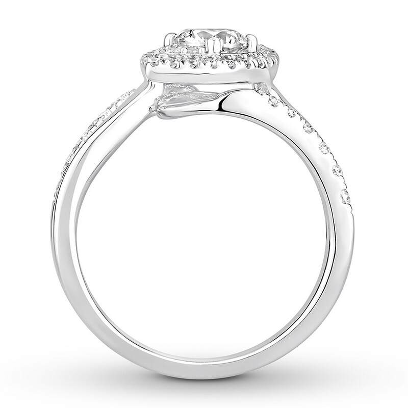 Diamond Engagement Ring 7/8 ct tw Round-cut 14K White Gold