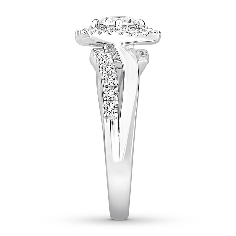 Diamond Engagement Ring 7/8 ct tw Round-cut 14K White Gold
