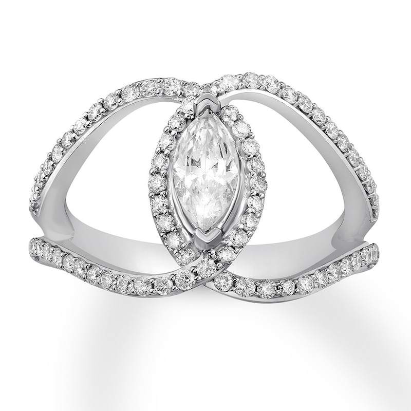 Diamond Engagement Ring 1-1/5 ct tw Marquise 14K White Gold