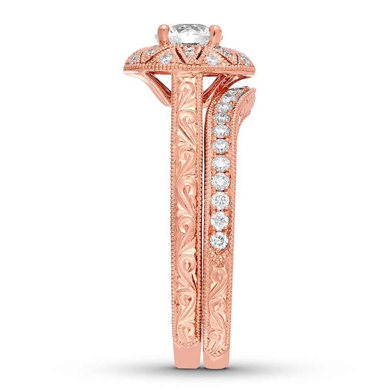 Neil Lane Bridal Set 7/8 ct tw Round-cut 14K Rose Gold