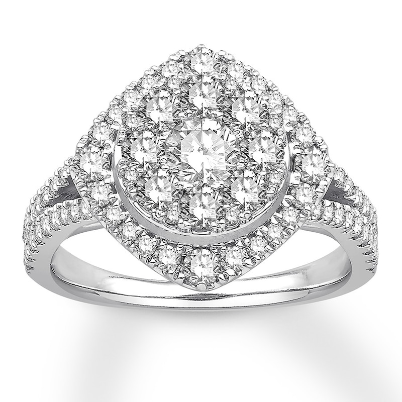 Diamond Engagement Ring 1-3/4 ct tw Round-cut 14K White Gold