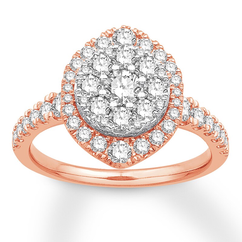 Main Image 1 of Diamond Engagement Ring 1-1/3 ct tw Round 14K Two-Tone Gold