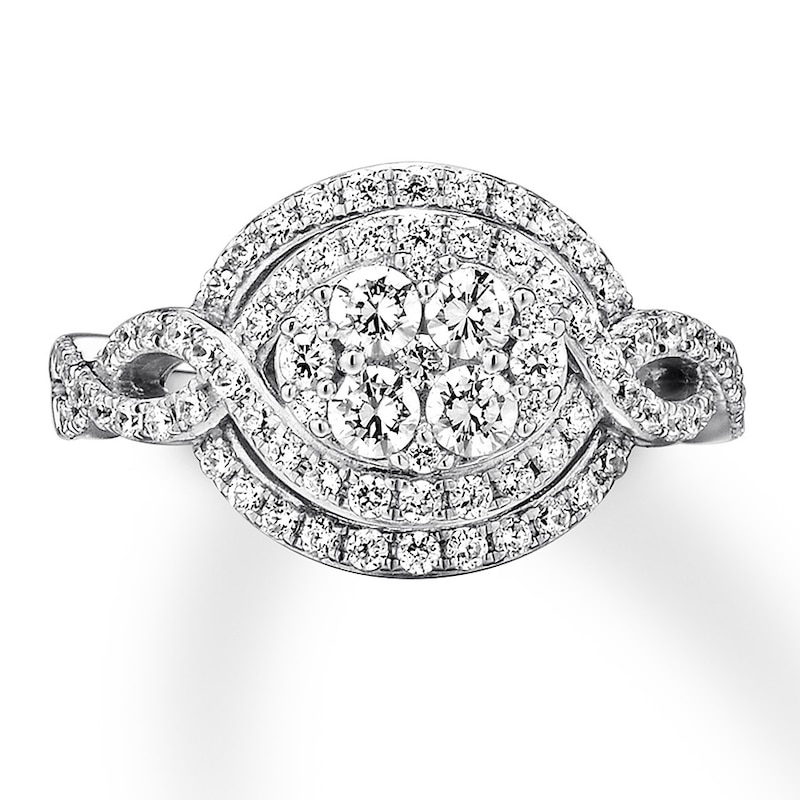 Diamond Engagement Ring 1 carat tw Round-cut 14K White Gold