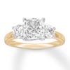 Thumbnail Image 0 of Diamond 3-Stone Ring 2-3/4 ct tw Cushion-cut 14K Two-Tone Gold