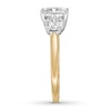 Thumbnail Image 1 of Diamond 3-Stone Ring 2-3/4 ct tw Cushion-cut 14K Two-Tone Gold