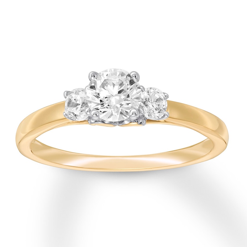 Diamond 3-Stone Ring 5/8 carat tw Round-cut 14K Two-Tone Gold