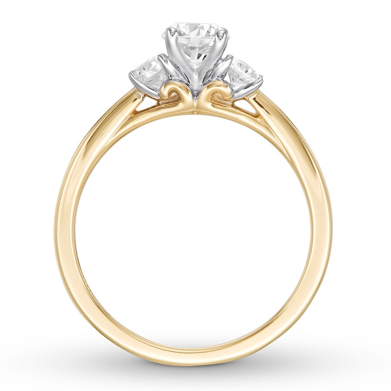 Diamond 3-Stone Ring 5/8 carat tw Round-cut 14K Two-Tone Gold