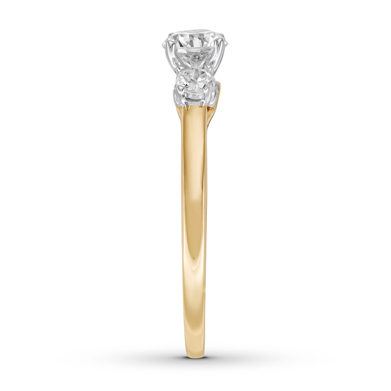 Diamond 3-Stone Ring 5/8 carat tw Round-cut 14K Two-Tone Gold