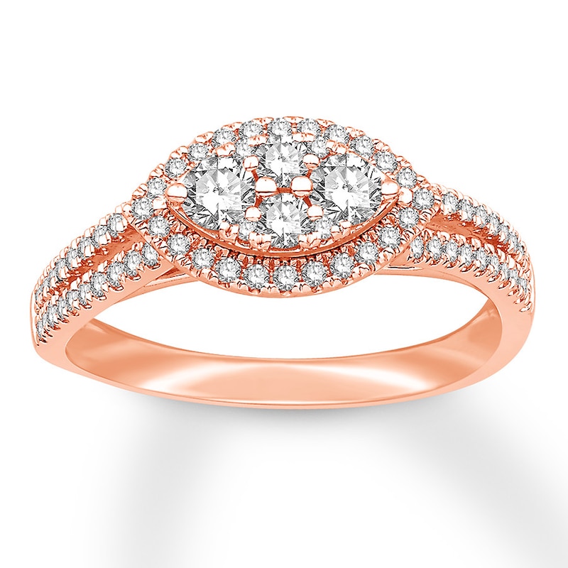 Diamond Engagement Ring 5/8 ct tw Round-cut 14K Rose Gold