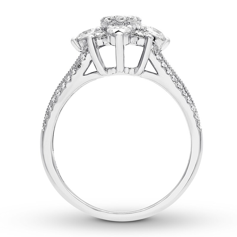 Main Image 3 of Diamond Engagement Ring 1 carat tw Round-cut 14K White Gold