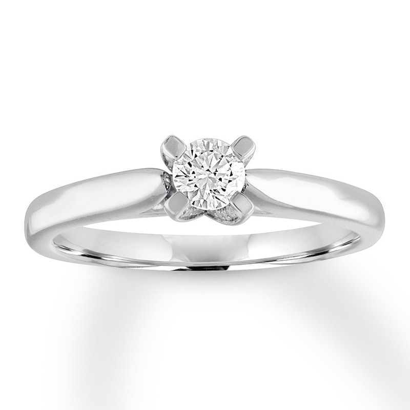 Diamond Engagement Ring 3/8 ct tw Round-cut 14K White Gold