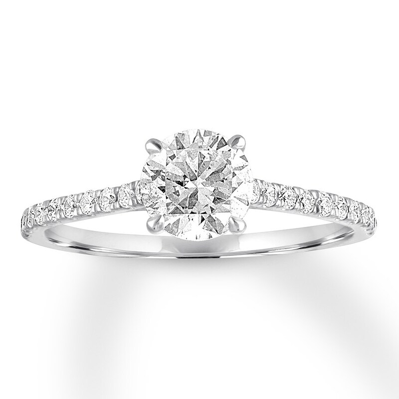 Diamond Engagement Ring 7/8 ct tw Round-cut 14K White Gold