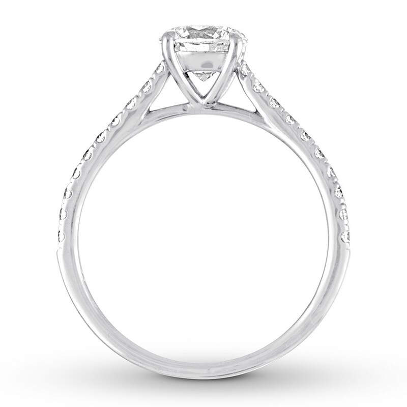 Main Image 2 of Diamond Engagement Ring 7/8 ct tw Round-cut 14K White Gold