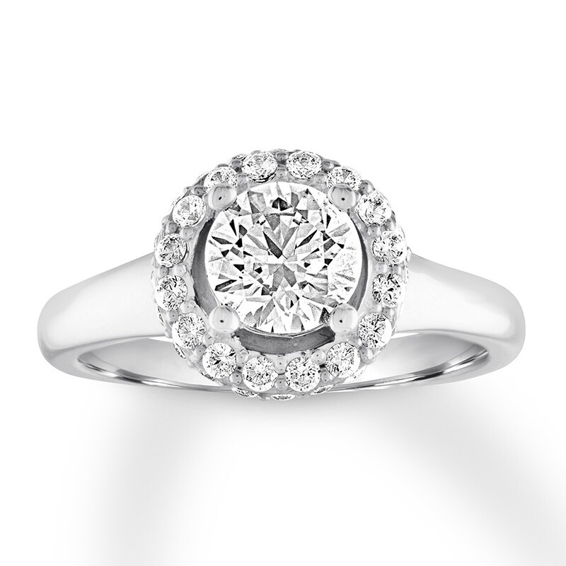 Main Image 1 of Diamond Engagement Ring 3/4 ct tw Round-cut 14K White Gold