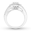 Thumbnail Image 1 of Diamond Engagement Ring 1-3/8 ct tw Pear/Round 14K White Gold