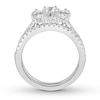 Thumbnail Image 1 of Diamond Bridal Set 1-1/2 ct tw Round/Baguette 14K White Gold