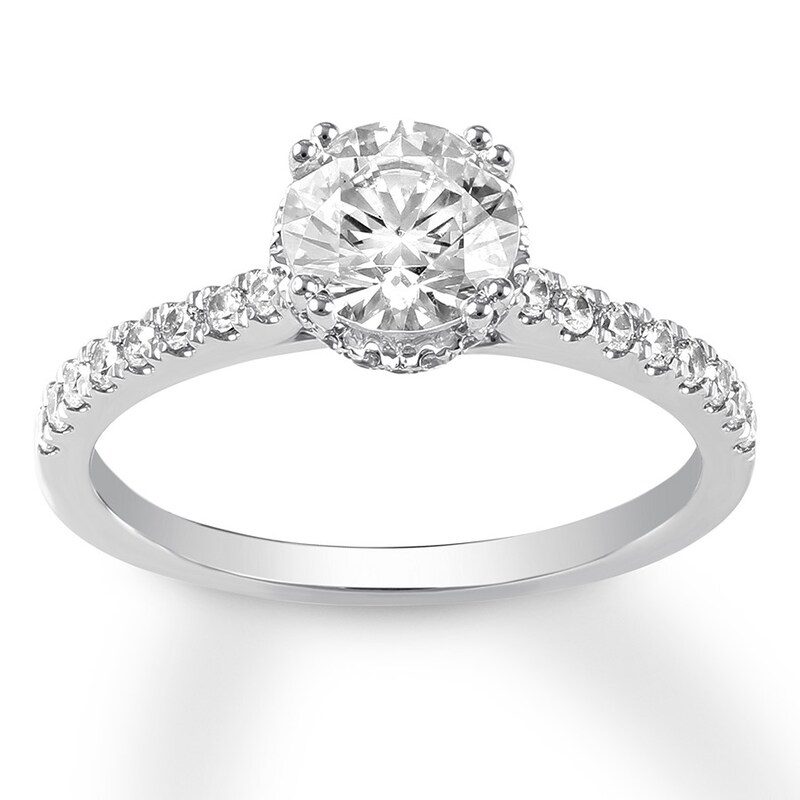 Diamond Engagement Ring 1-1/5 ct tw Round-cut 14K White Gold