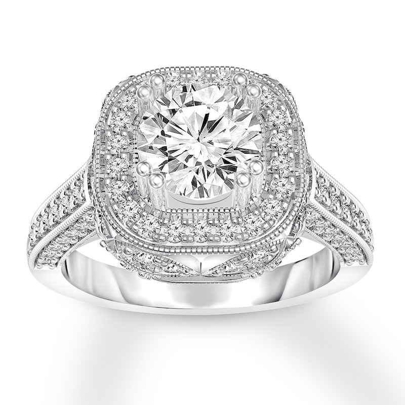 Main Image 1 of Diamond Engagement Ring 1-3/8 ct tw Round-cut 14K White Gold
