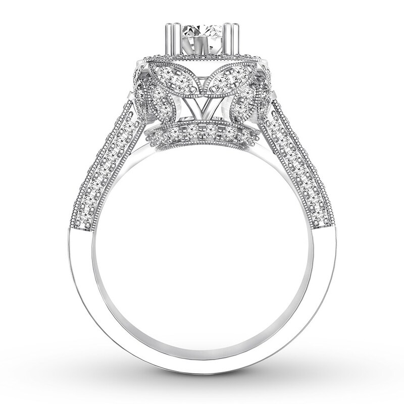 Main Image 2 of Diamond Engagement Ring 1-3/8 ct tw Round-cut 14K White Gold