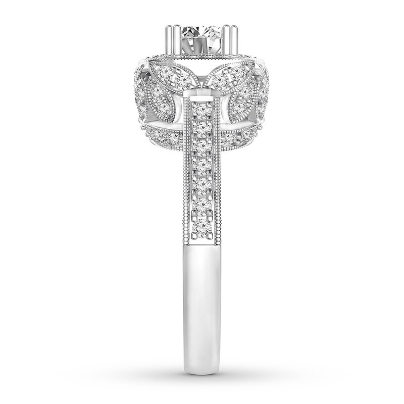 Main Image 3 of Diamond Engagement Ring 1-3/8 ct tw Round-cut 14K White Gold