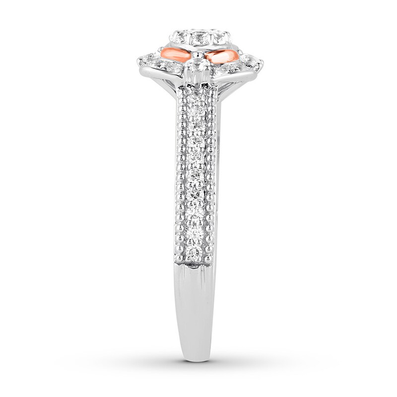 Diamond Engagement Ring 5/8 ct tw Round-cut 14K Two-Tone Gold