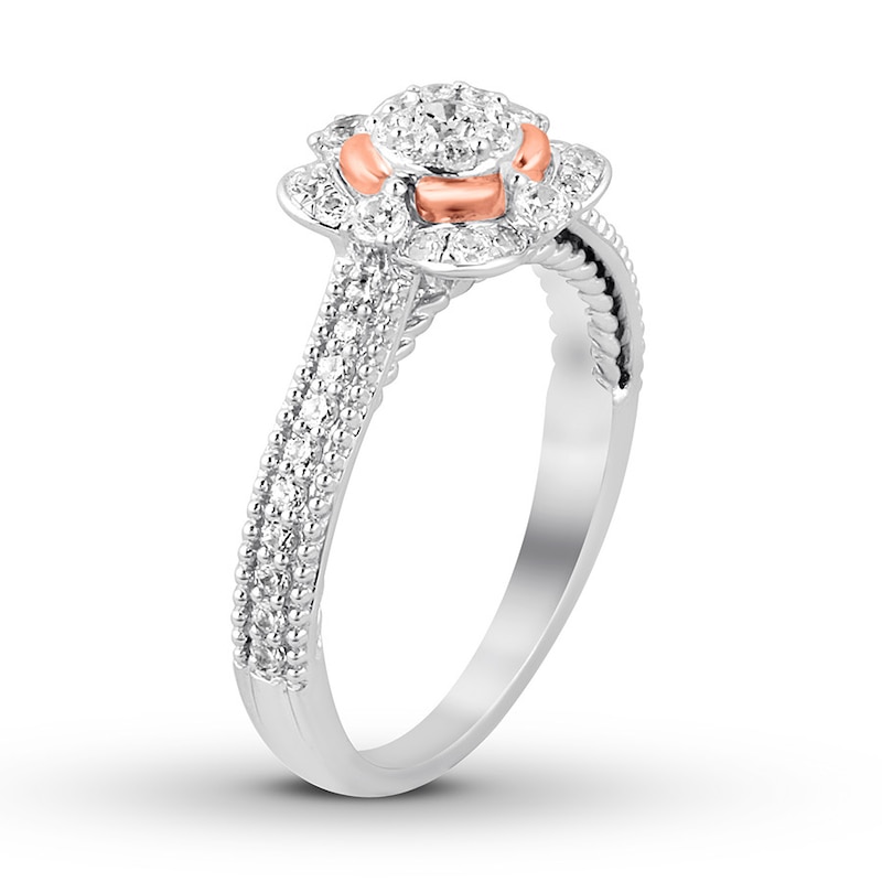 Diamond Engagement Ring 5/8 ct tw Round-cut 14K Two-Tone Gold