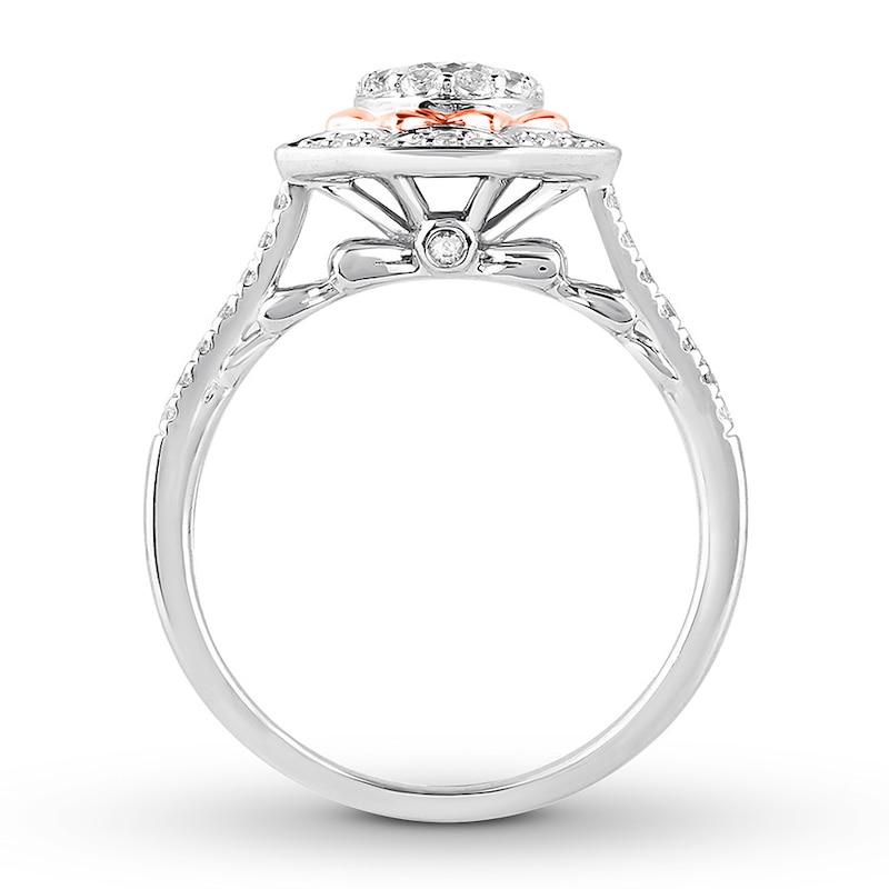 Diamond Engagement Ring 3/4 ct tw Round-cut 14K Two-Tone Gold
