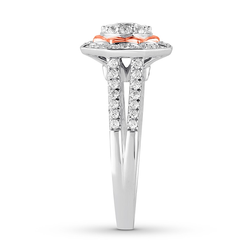 Diamond Engagement Ring 3/4 ct tw Round-cut 14K Two-Tone Gold