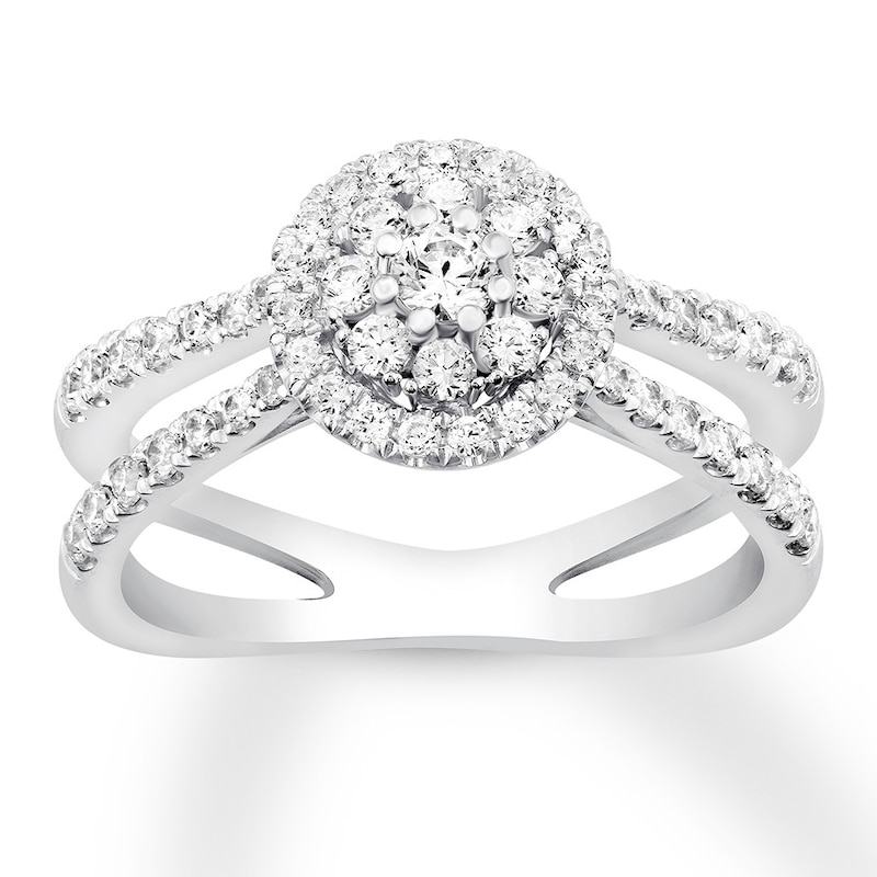 Diamond Engagement Ring 3/4 ct tw Round-cut 14K White Gold