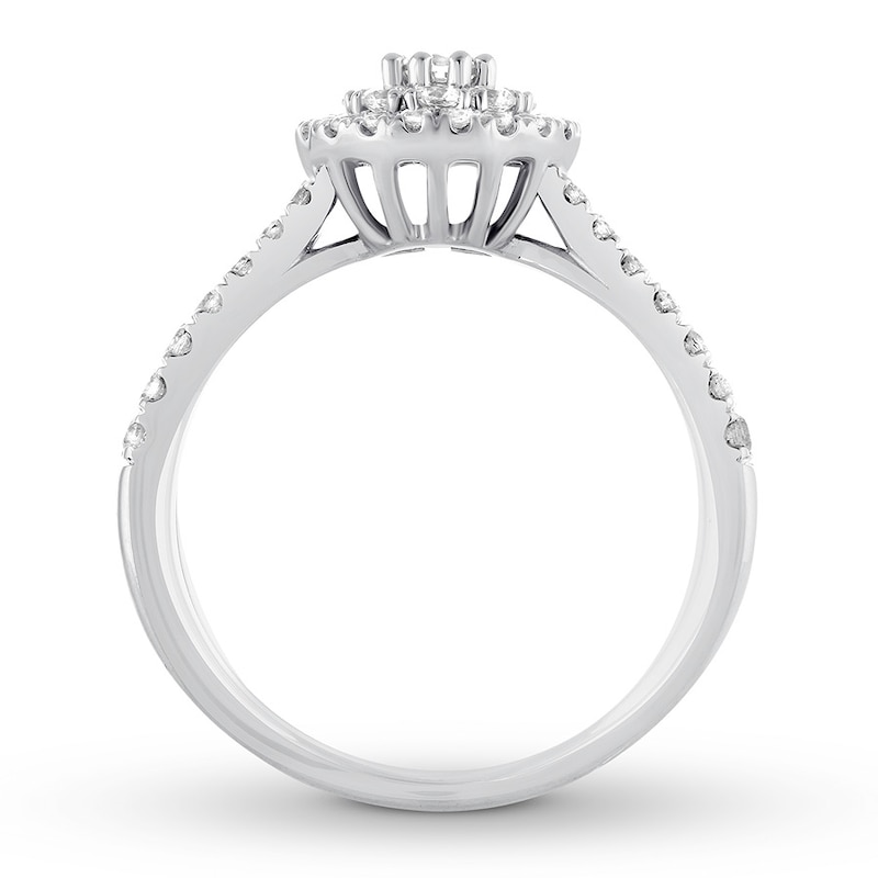 Diamond Engagement Ring 3/4 ct tw Round-cut 14K White Gold