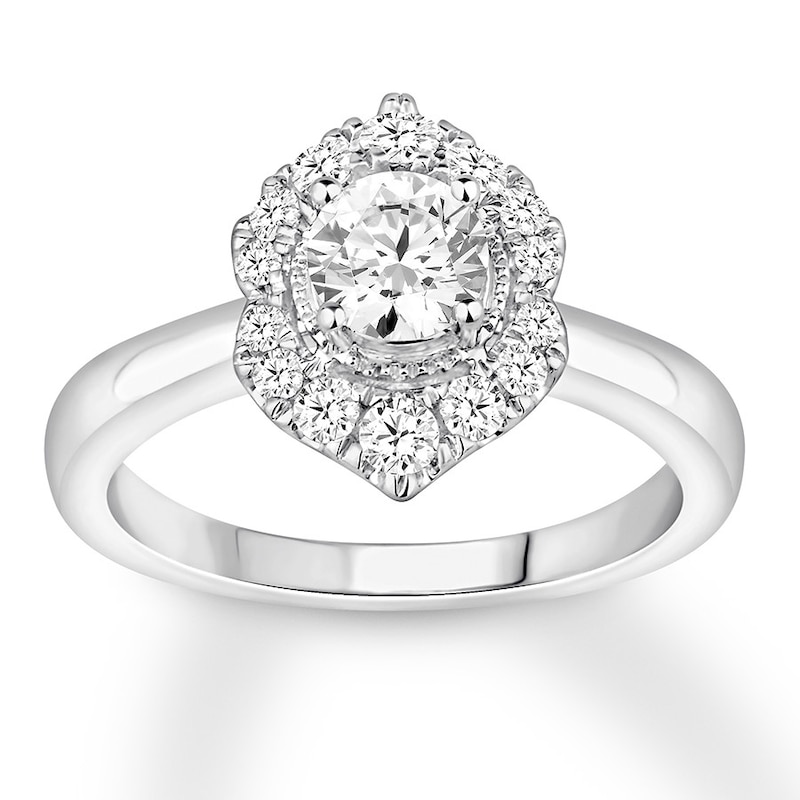 Main Image 1 of Diamond Engagement Ring 1 ct tw Round-cut 14K White Gold
