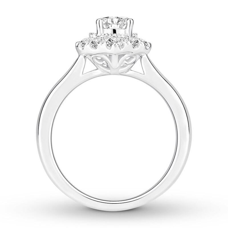Main Image 2 of Diamond Engagement Ring 1 ct tw Round-cut 14K White Gold