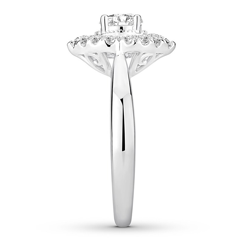 Main Image 3 of Diamond Engagement Ring 1 ct tw Round-cut 14K White Gold