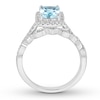 Thumbnail Image 1 of Aquamarine Bridal Set 1/3 ct tw Diamonds 14K White Gold
