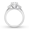 Thumbnail Image 1 of Diamond 3-Stone Ring 2-3/4 ct tw Cushion-cut 14K White Gold