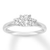 Thumbnail Image 1 of Diamond 3-Stone Ring 1-1/3 ct tw Round-cut 14K White Gold
