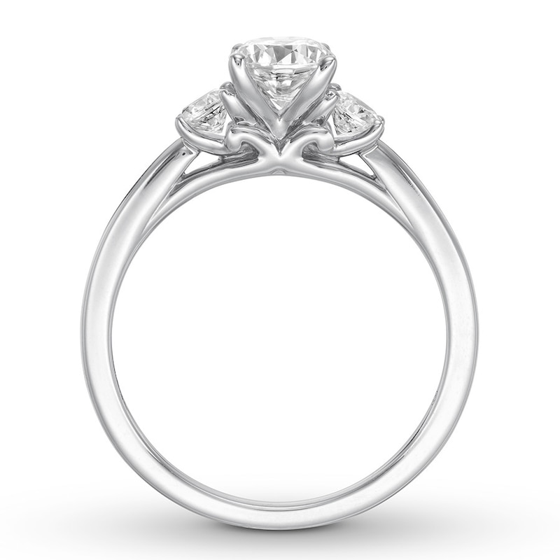 Main Image 2 of Diamond 3-Stone Ring 1-1/3 ct tw Round-cut 14K White Gold