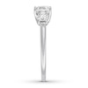 Thumbnail Image 2 of Diamond 3-Stone Ring 1-1/3 ct tw Cushion/Round 14K White Gold